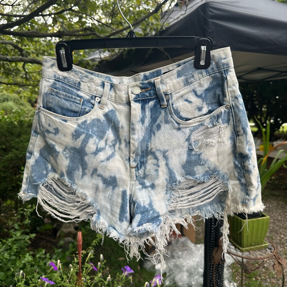 Distressed Vintage High-Rise Denim Shorts
